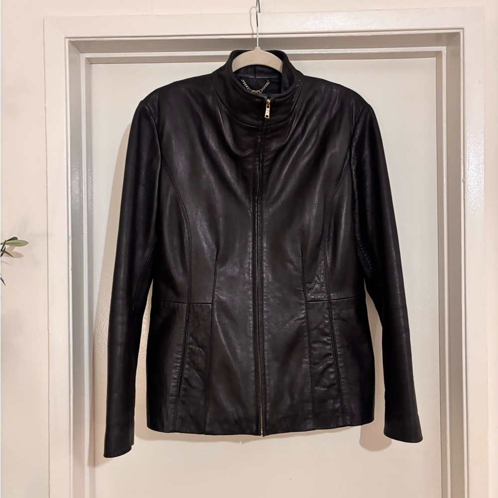 Cole Haan Black Leather Jacket